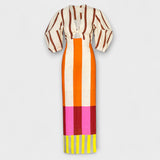Kayla | Low-Neck Maxi Dress with Balloon Sleeves