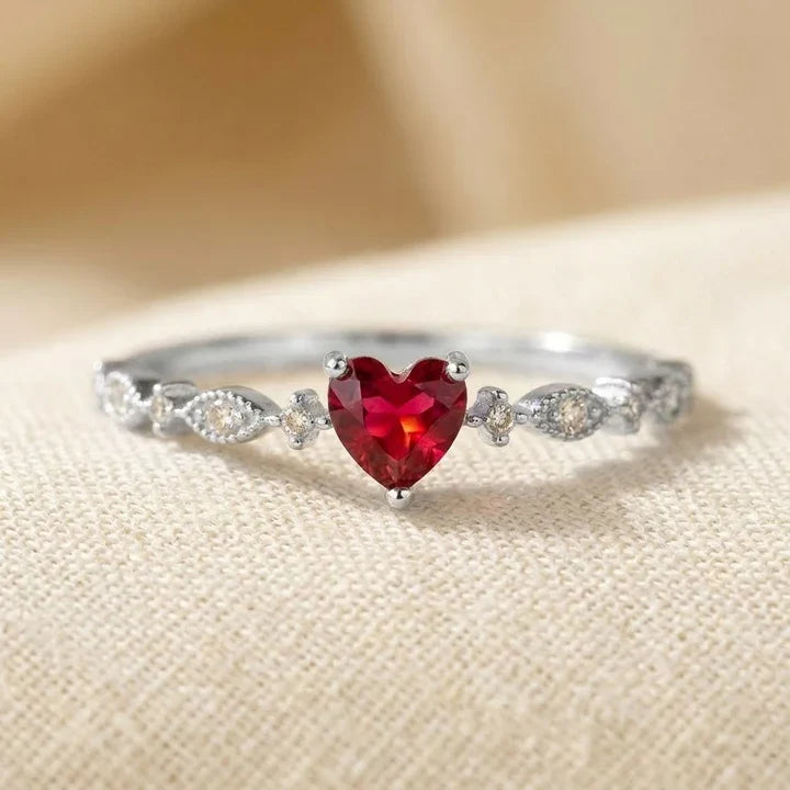 Aine | Ruby Heart Ring