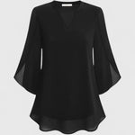 Yvette | Elegant V-Neck Blouse with Wide Sleeves