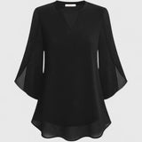 Yvette | Elegant V-Neck Blouse with Wide Sleeves
