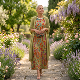 Danielle | Floral Maxi Dress with Matching Vest