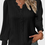 Bertie | Puff-Sleeve V-Neck Blouse