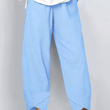 Kaeli | Wide Cropped Trousers with a Petal Hem