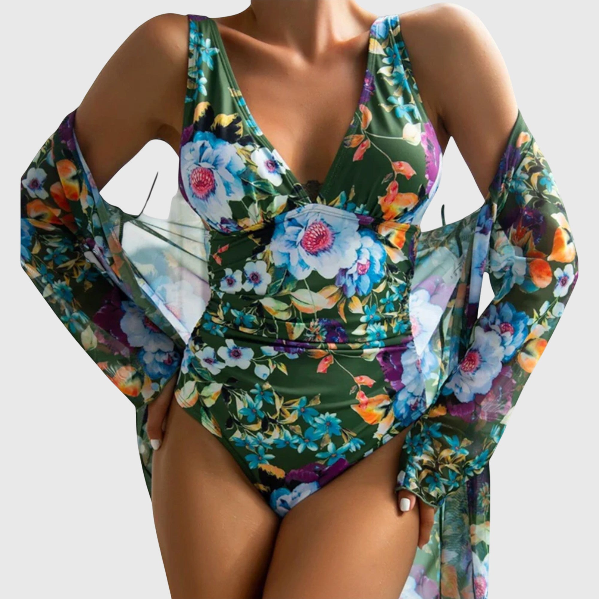 Summer Swimsuit Set Green, photo studio
