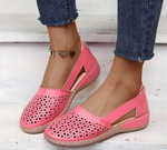 Viola | Perforated Slip-On Shoes with a Low Wedge