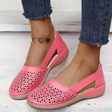 Viola | Perforated Slip-On Shoes with a Low Wedge