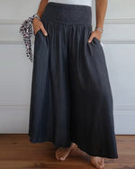 Lara | Wide-Leg Palazzo Pants with a Smocked Waist