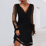 Lorna | V-Neck Evening Dress with Sparkly Sleeves
