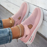 Allison | Cut-Out Knit Sneakers with a Strap Fastening
