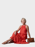 Kathleen | Open-Back Maxi Dress with Ruffles