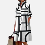 Geometric Print Midi Dress