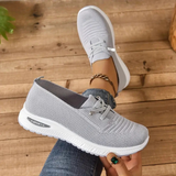 Raquel | Knit Slip-On Sneakers with Criss-Cross Cords