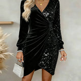 Minerva | Sparkly V-Neck Wrap Dress
