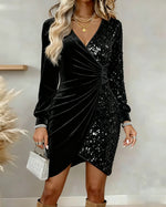 Minerva | Sparkly V-Neck Wrap Dress