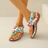 Aleena | Floral Toe-Post Slingback Sandals