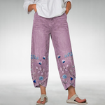 Everlee | Floral Cropped Trousers with a Petal Hem