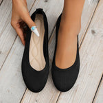 Frieda | Rib-Knit Slip-On Ballet Flats