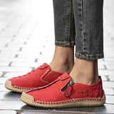 June | Stitched Slip-On Shoes with a Side Zip
