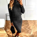 Petra | Knit Turtleneck Midi Dress