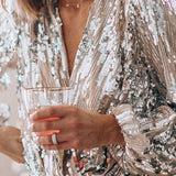 Paulina | Sequin V-Neck Blouse