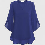 Yvette | Elegant V-Neck Blouse with Wide Sleeves