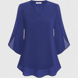 Yvette | Elegant V-Neck Blouse with Wide Sleeves