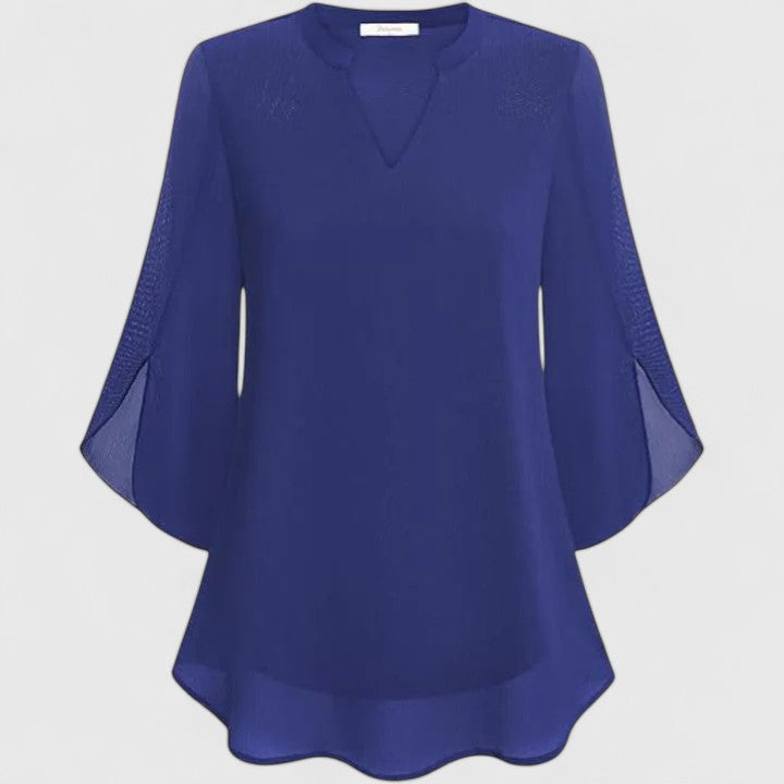 Yvette | Elegant V-Neck Blouse with Wide Sleeves