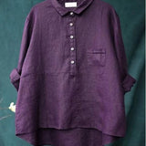 Elegant Summer Blouse in Olive Linen
