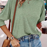 Fay | Round-Neck Blouse with Pleated Sleeves