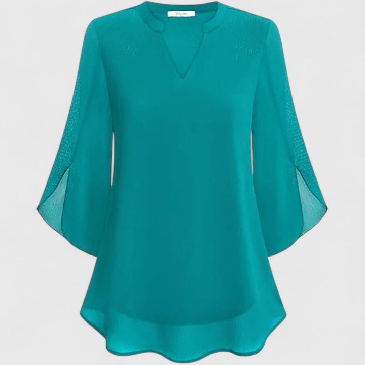 Yvette | Elegant V-Neck Blouse with Wide Sleeves