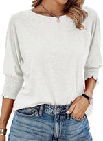 Fay | Round-Neck Blouse with Pleated Sleeves
