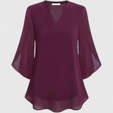 Yvette | Elegant V-Neck Blouse with Wide Sleeves