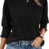 Fay | Round-Neck Blouse with Pleated Sleeves