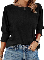 Fay | Round-Neck Blouse with Pleated Sleeves