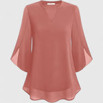 Yvette | Elegant V-Neck Blouse with Wide Sleeves