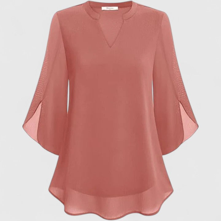 Yvette | Elegant V-Neck Blouse with Wide Sleeves