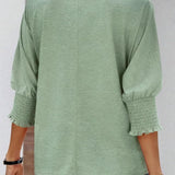 Fay | Round-Neck Blouse with Pleated Sleeves