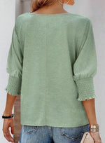 Fay | Round-Neck Blouse with Pleated Sleeves