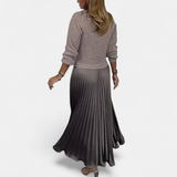 Scarlett | Long Jumper Dress with Pleated Skirt