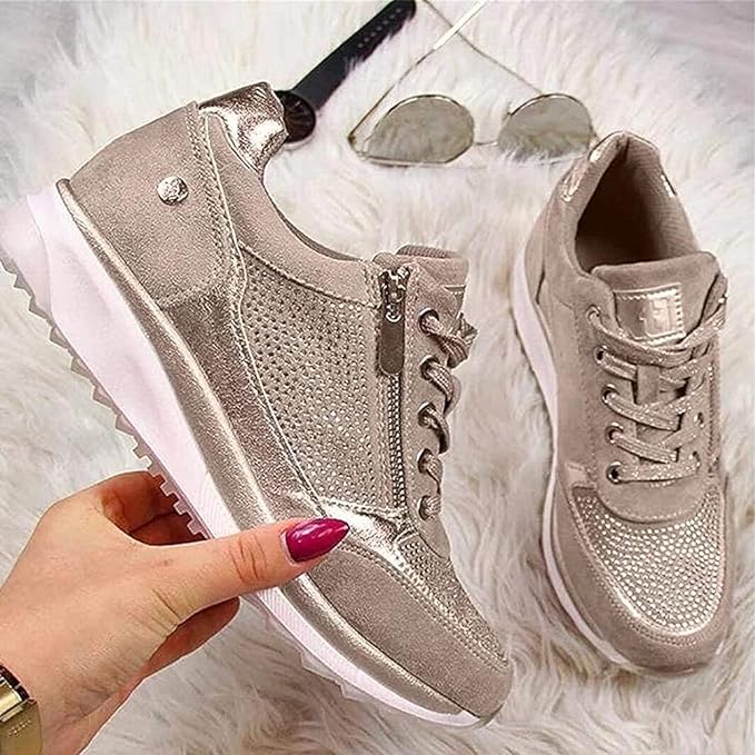 Gabri Zip-Up Orthopedic Sneakers Grey, photo studio