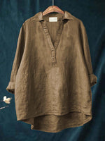 Elegant Summer Blouse in Black Linen