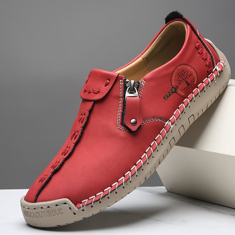 June Handmade Comfort Slip-On Shoes Red, photo studio