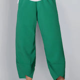 Kaeli | Wide Cropped Trousers with a Petal Hem
