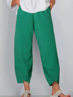 Kaeli | Wide Cropped Trousers with a Petal Hem