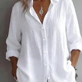 Renata | Turn-Down Collar Long-Sleeve Shirt