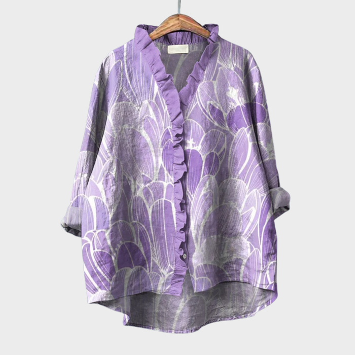 Elegant Summer Blouse in Lilac Tulip