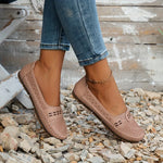Dawn | Perforated Slip-On Flats with a Stitched Trim