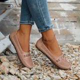 Dawn | Perforated Slip-On Flats with a Stitched Trim
