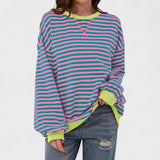 Contrast Collar Striped Jumper
