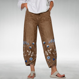 Everlee | Floral Cropped Trousers with a Petal Hem